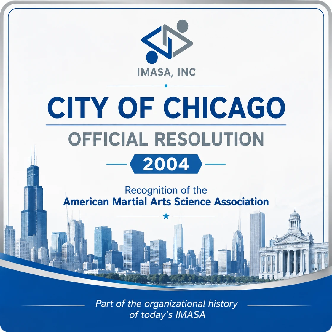 Illustrative blue-and-silver website card representing the 2004 City of Chicago recognition; not the original resolution