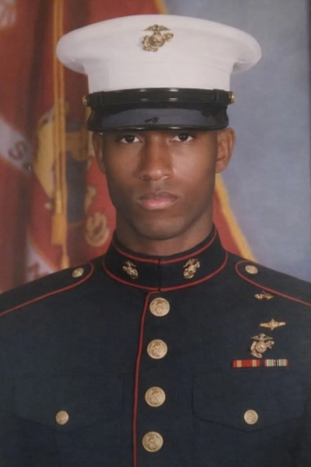 Marine Corps service portrait of Fred Jordan wearing the Marine Corps dress uniform