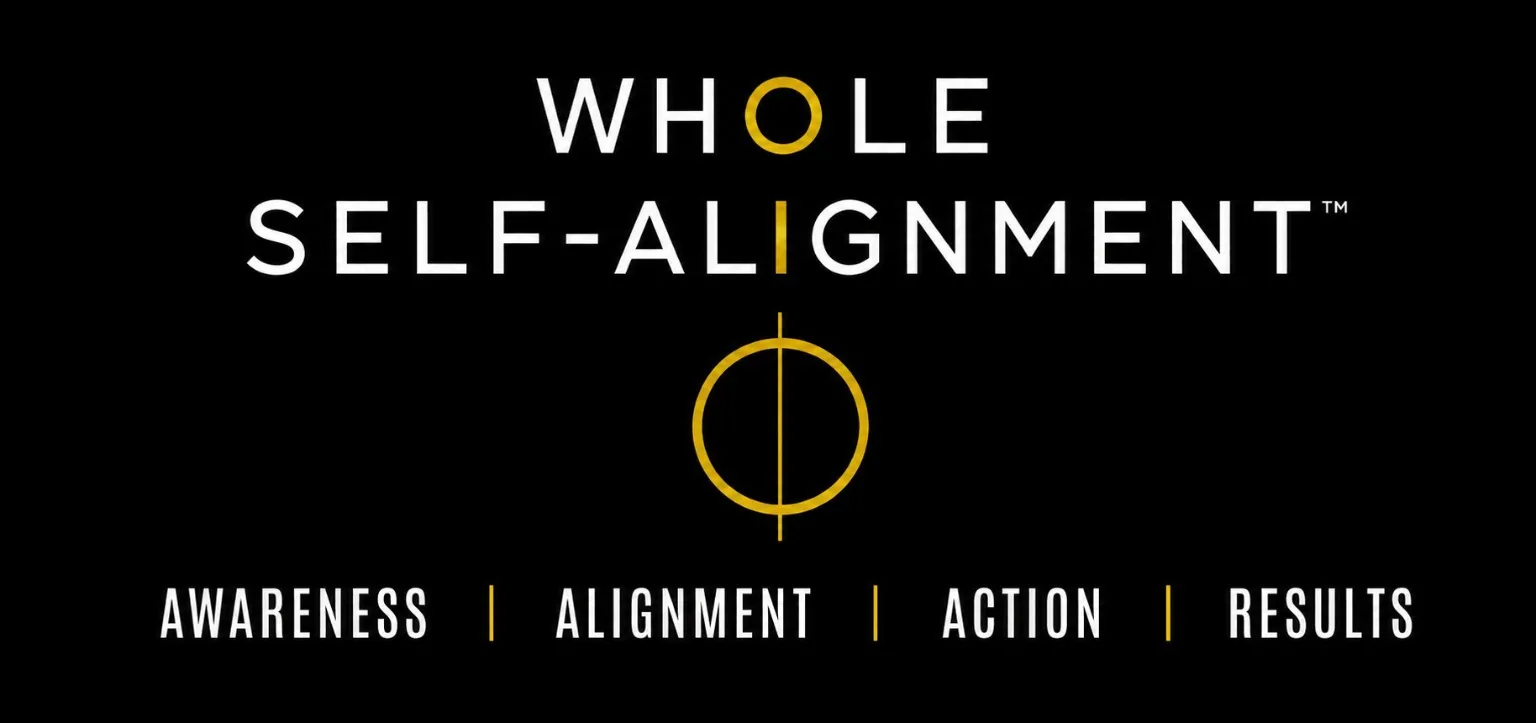 Whole Self-Alignment trademark graphic with the words Awareness, Alignment, Action, Results